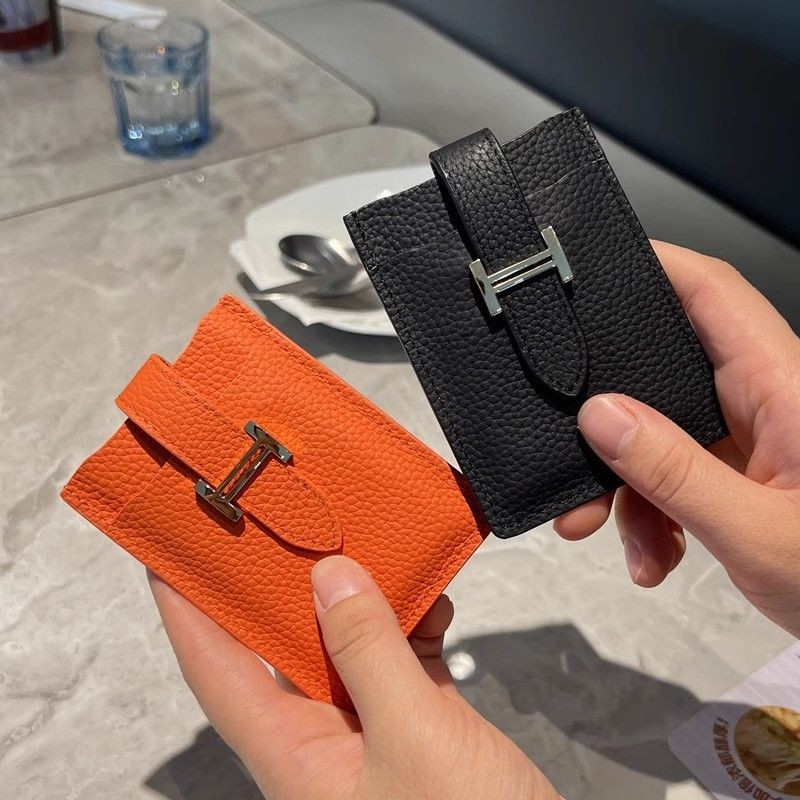 Hermes 2024 Advanced Togo Women s Card Holder Light Luxury Ultra thin Small Card Holder Pull out Bank Integrated Card Ho