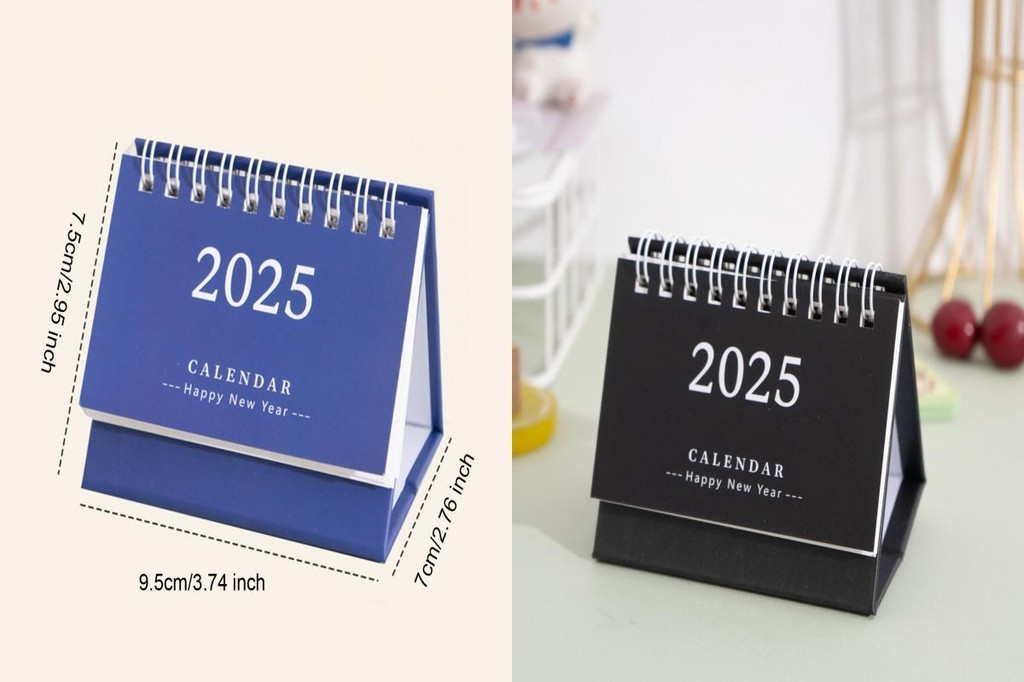 [MOONWHITE] Triangular Folding Desk Calendar Office Desk Calendar 2025 ...