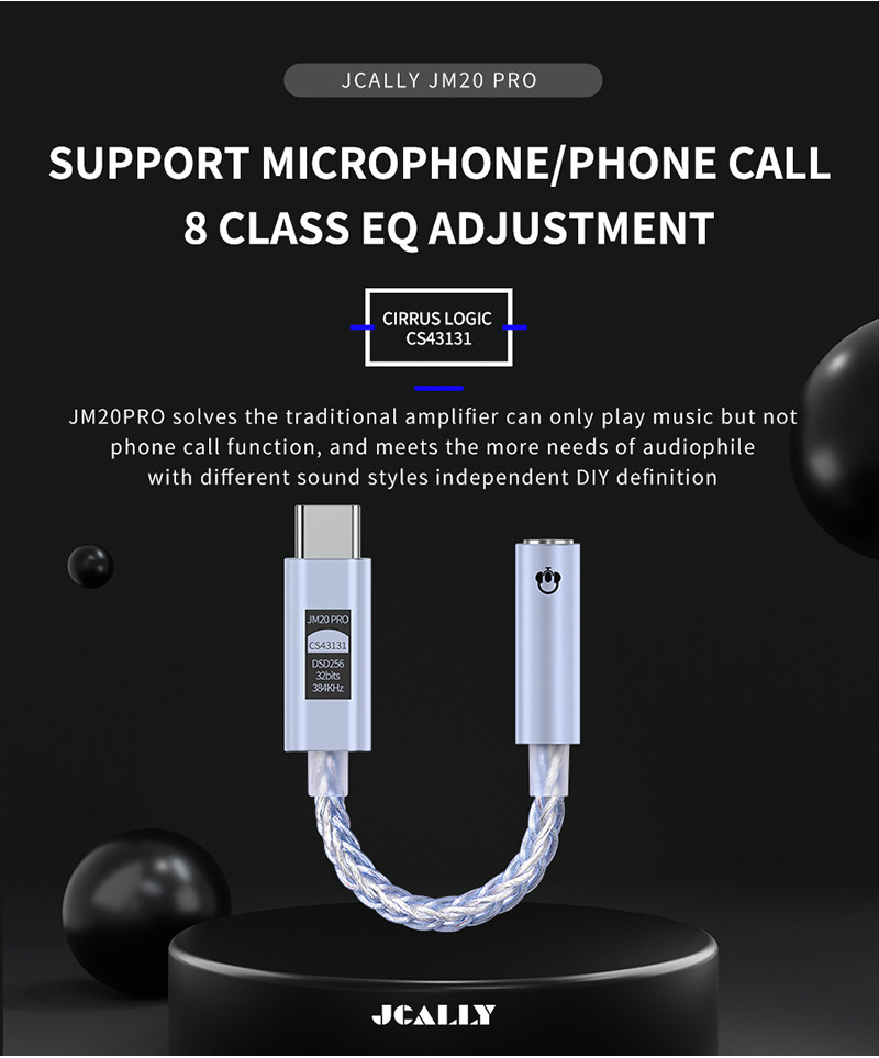 Jcally JM20Pro, Dongle DAC and Amplifier: Type C to 3.5, CS43131 ...