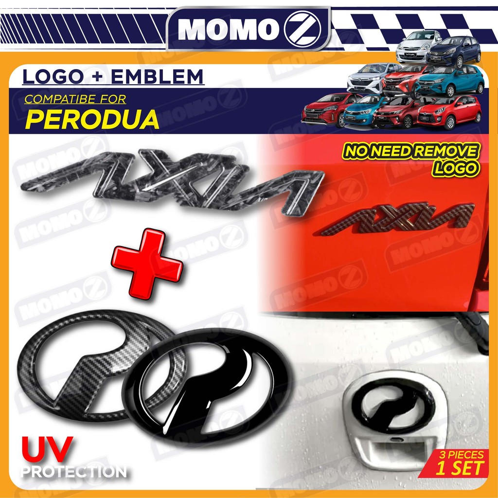 Car Combo Front Rear Logo Wording Emblem Perodua Bezza Axia Alza Ativa ...
