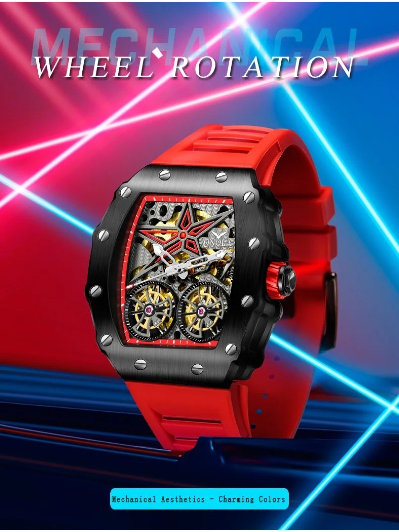 ONOLA Luxury Double Rotating Flywheel Clock Fashionable Hollow Night ...
