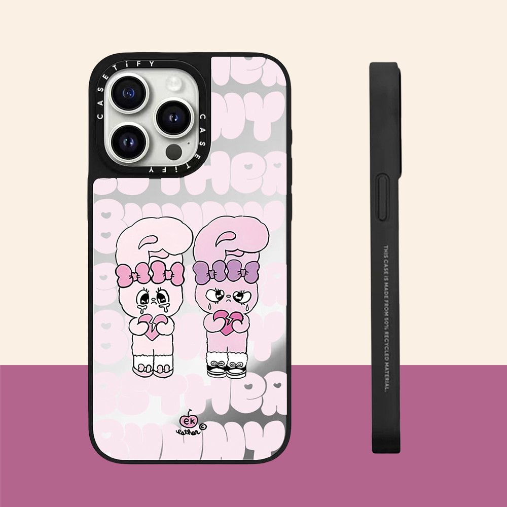 Purple Love heart Mirror Hard Phone Case For iPhone 15 ProMax 15Pro 15