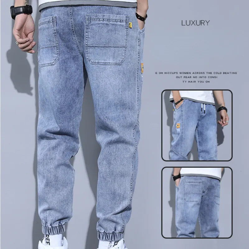 Men's Lightcolored Jeans 2024 New Looselegged Pants Overalls Harem