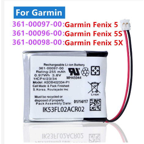 Batterie Compatible Garmin Fenix 5S / 5S Plus - 150 MAh, Li-Polymer, Remplace 361-00096-00