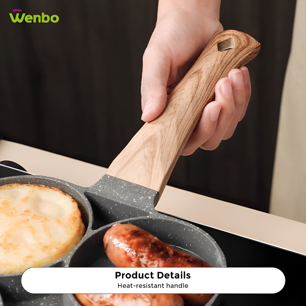 Wenbo Kuali Non Stick 4 Holes Fried Egg Burger Pan Durable Frying Pan ...