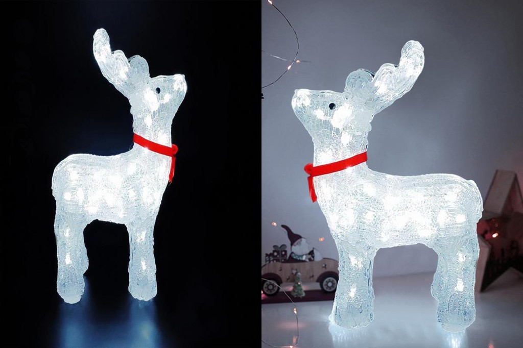 RAN Christmas Glowing Deer Decorations Holiday Tabletop Decor Led ...