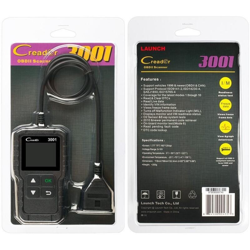 Launch Creader 3001 CR3001 OBD2 code scanner Shopee Malaysia