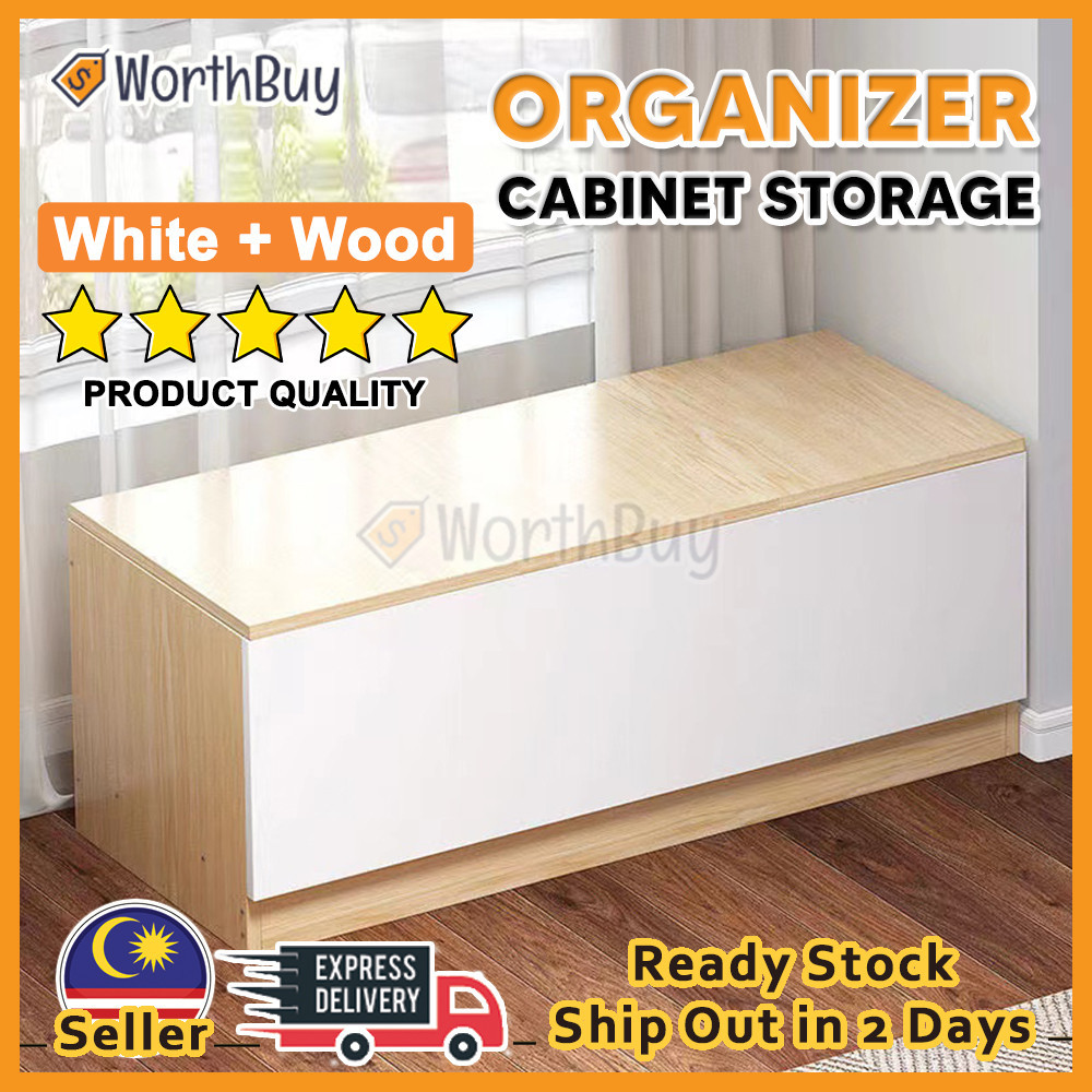 Worthbuy Wooden Bedside Storage Cabinet Organizer Storage Bench Bay ...