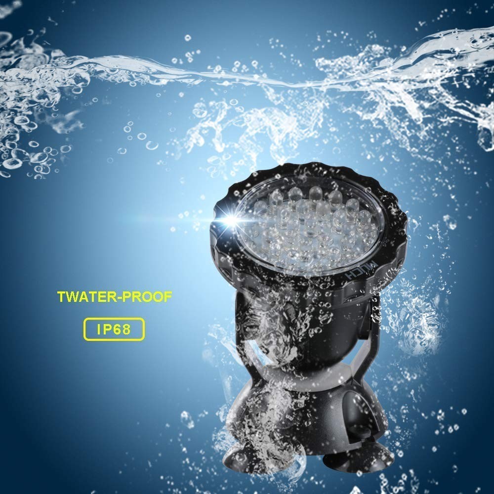 36 LED RGB Submersible Pond Spotlight Remote Control Garden Landscape ...