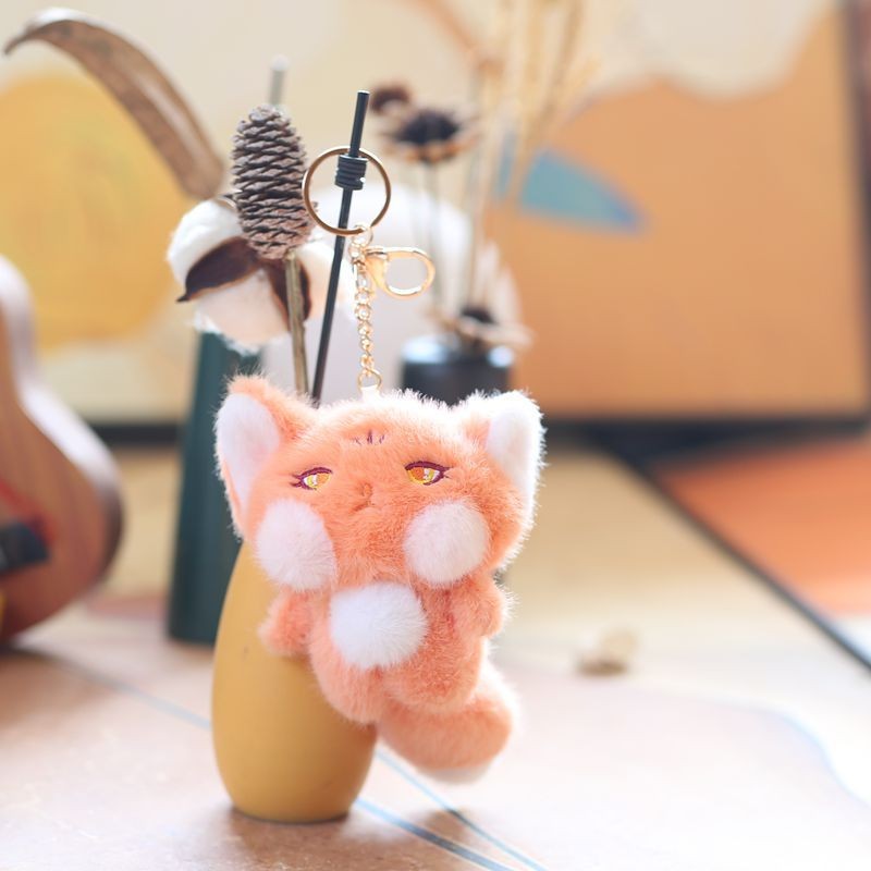 Fluffy fox keychain deals