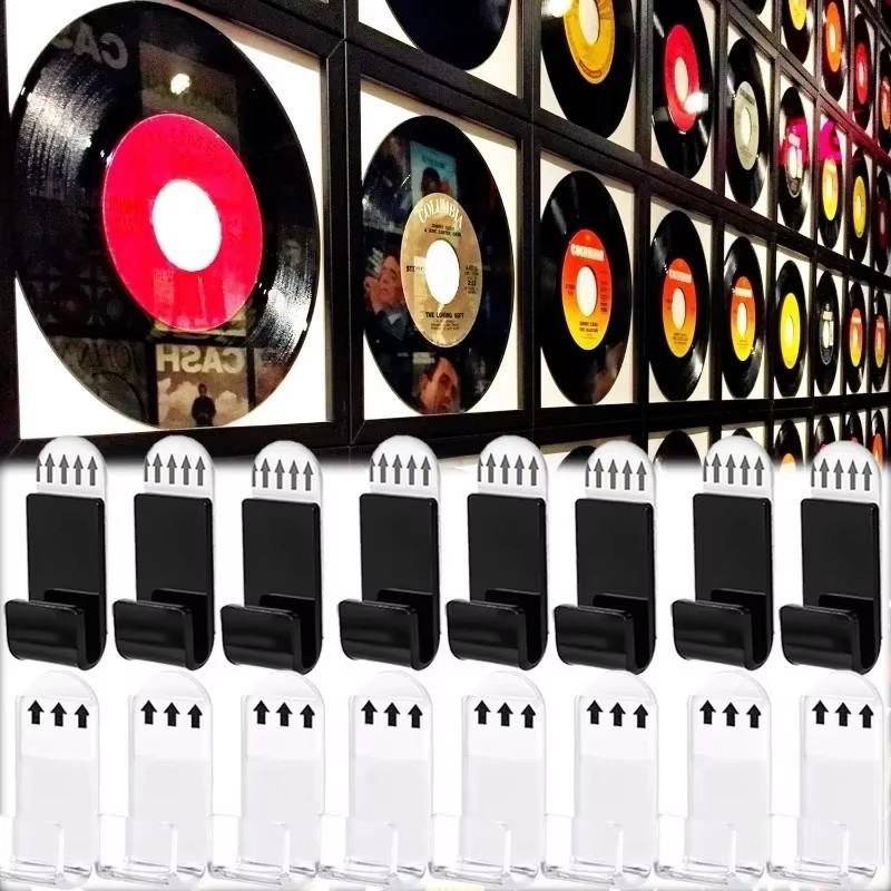 6pcs Acrylic Hooks - Wall Mounted Record Rack - Self-Adhesive, Wall ...