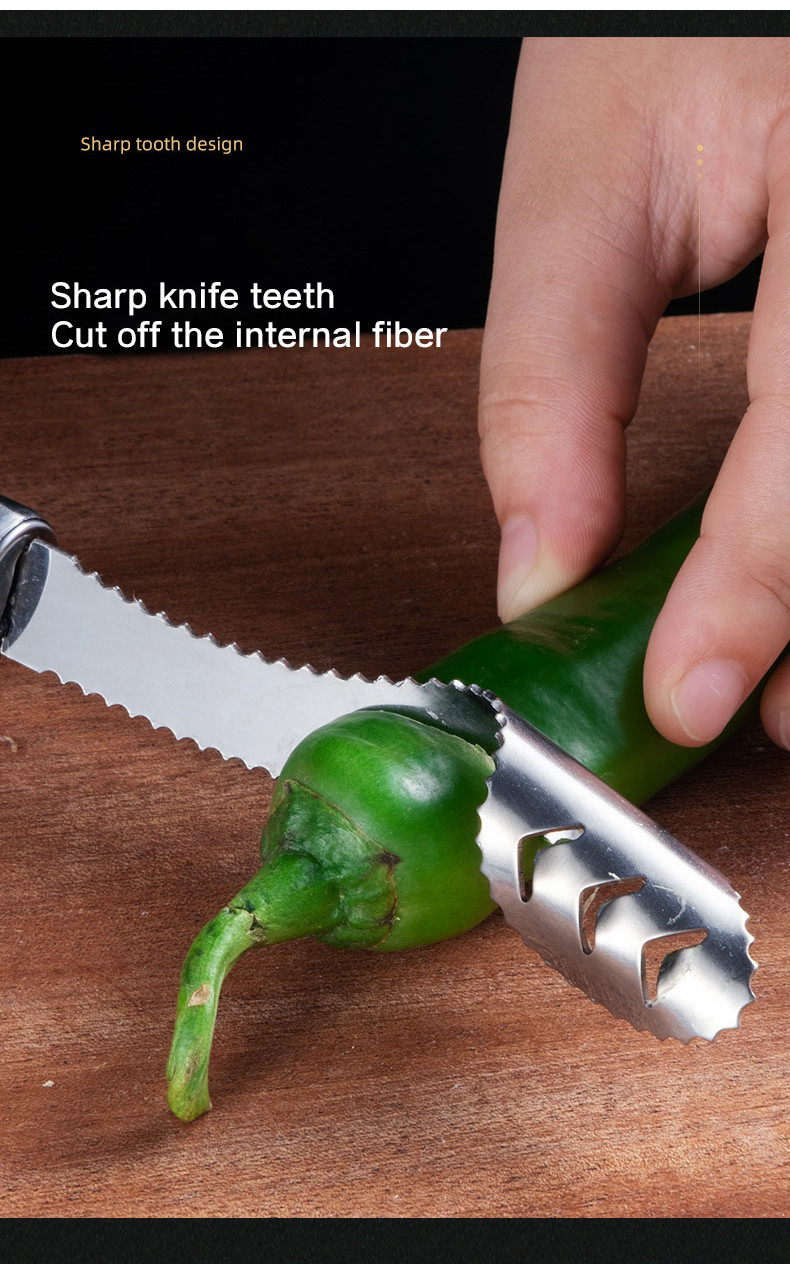 Stainless Steel Chili Core Removal Green Pepper Cutter Vegetable ...