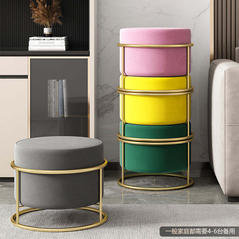 【Ready Stock】Small Bench Home Round Stool Living Room Coffee Table Sofa ...