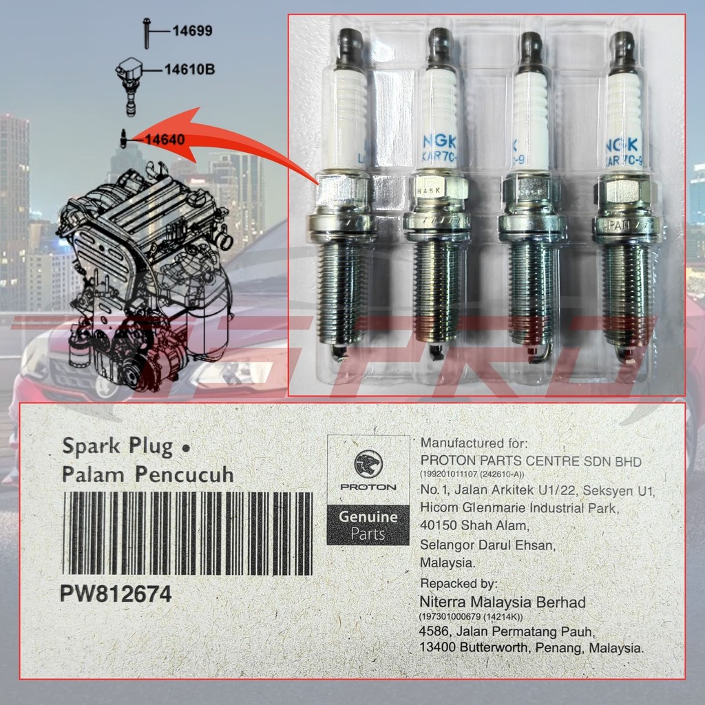 Proton Iriz New Persona New Saga VVT Genuine Spark Plug PW812674