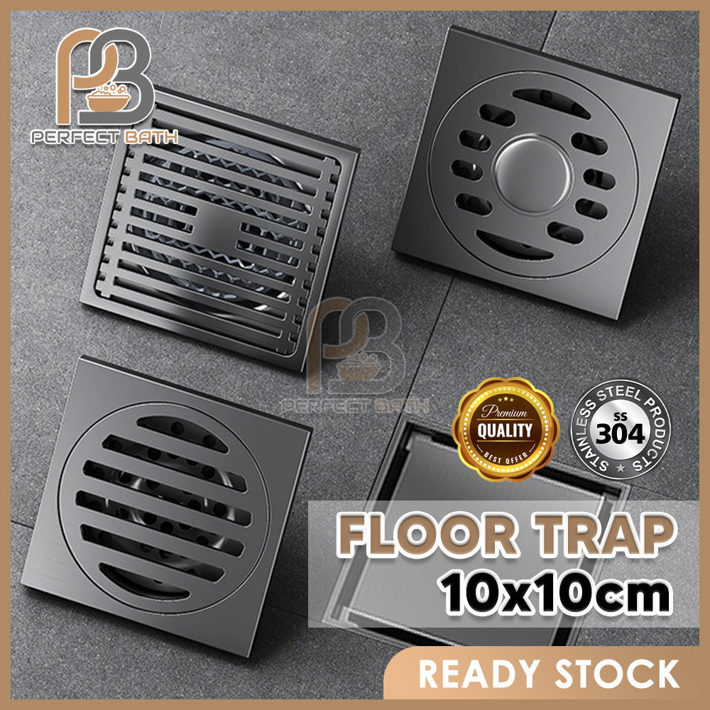 Perfect Bath Floor Drain Set Stainless Steel Square Bathroom Floor Trap