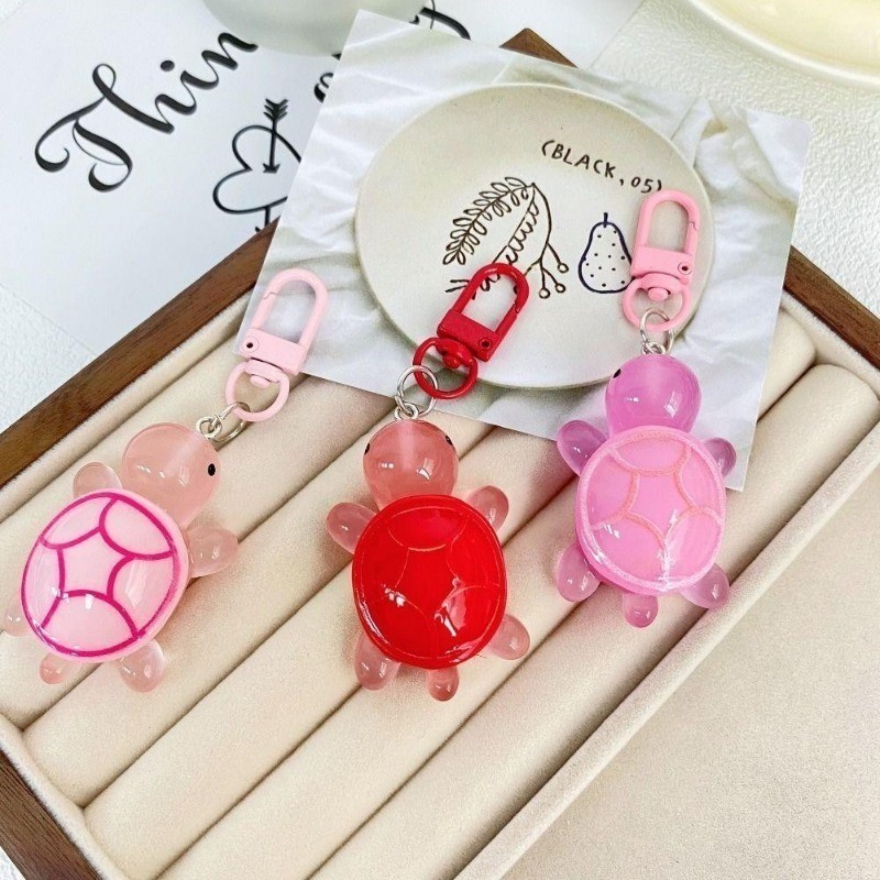 Luminous Printed Small Turtle Creative Pendant Cartoon Keychain Couple ...