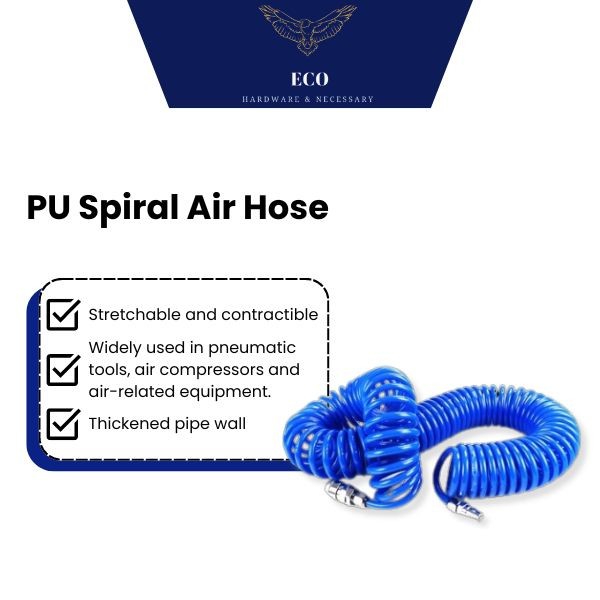PU Air Hose Spiral Recoil Flexible Air Pipe Polyurethane Pneumatic ...
