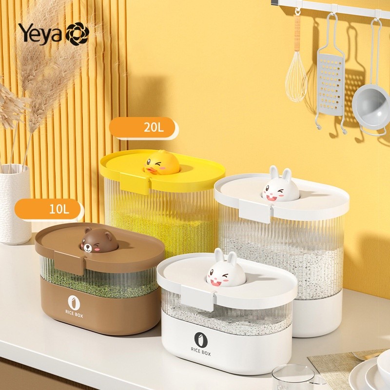YEYA rice bin prevents moisture inside the house, tightly sealed lid ...