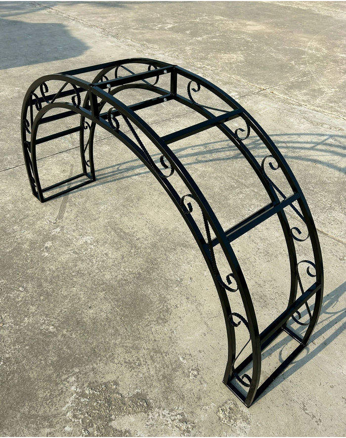 European Iron Flower Stand Arch, Pergola Garden Rose Bracket Half Arch ...
