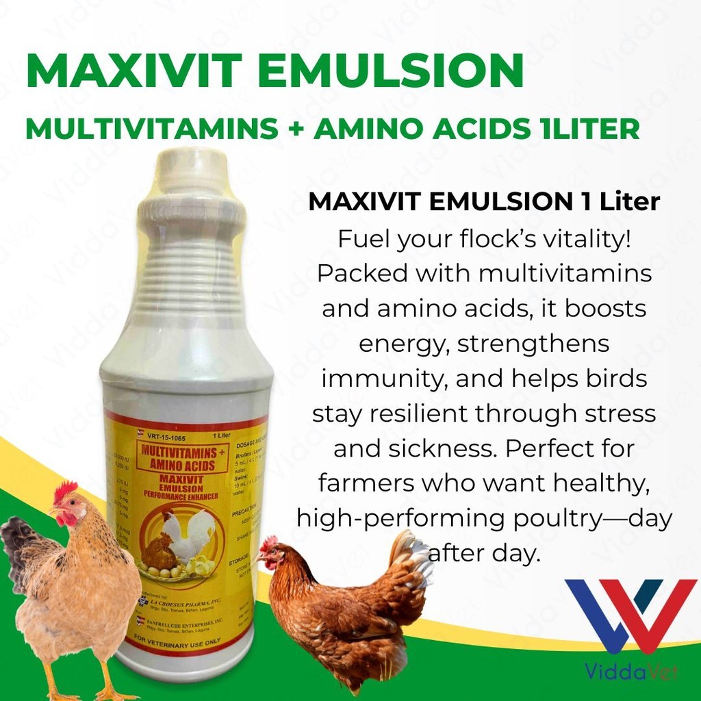 1Liter MAXIVIT Veterinary Emulsion Boost Immunity & Growth | Shopee ...