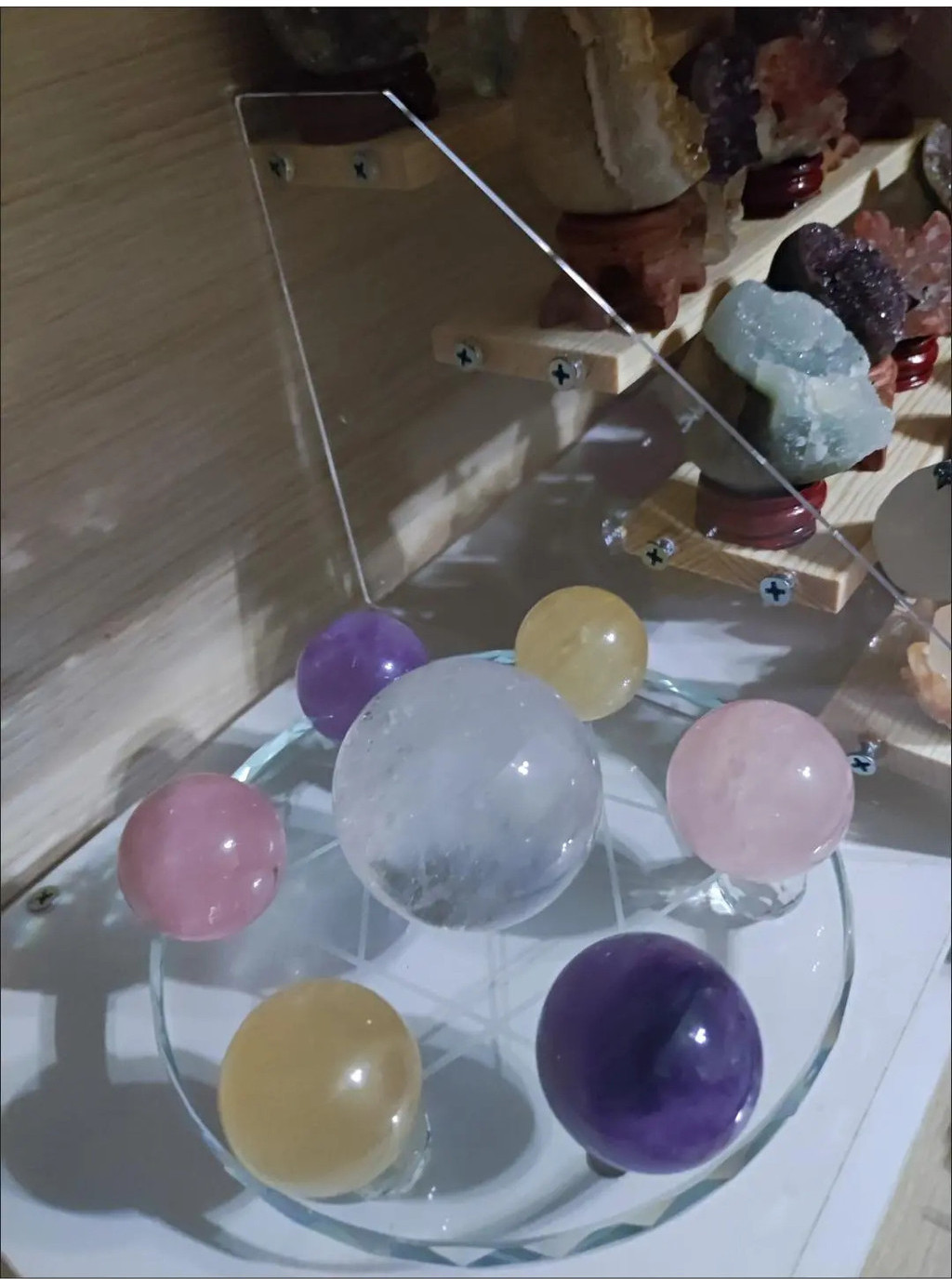 【Ready Stock】White Crystal Seven-Star Array Tray Base Swing Plate ...