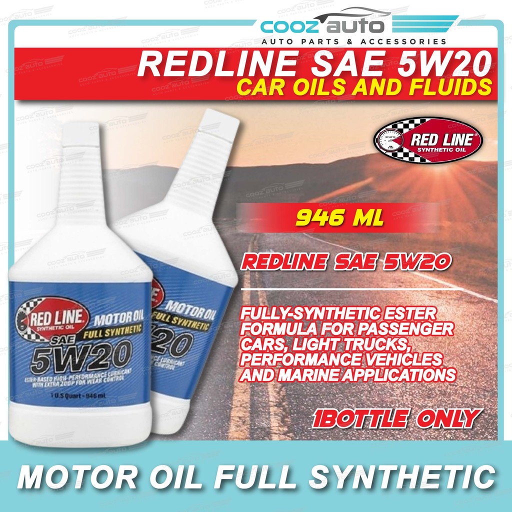 CLEARANCE RED LINE REDLINE 5W20 Fully Synthetic Engine Motor Oil (946ml ...