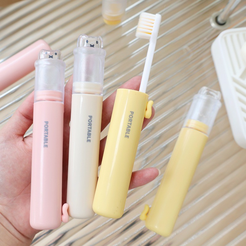1/2/3Sets Cute Travel Toothbrush Set - Foldable, Mini Portable - with ...