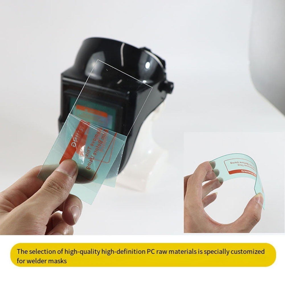 5-Pack Anti-Spatter PC Protective Lens Film For Welding Helmets – High Transparency, Multiple Sizes (110x90mm & More) – Extend Auto-Darkening Lens Life