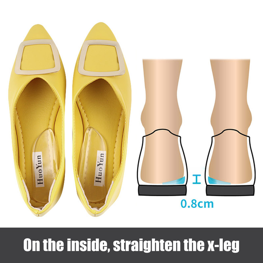 thumbnail interactive-video image 1 of Pedimend O/X Type Leg Corrective Heel Supports - 1 Pair Silicone Shoe Insoles 1 of 6