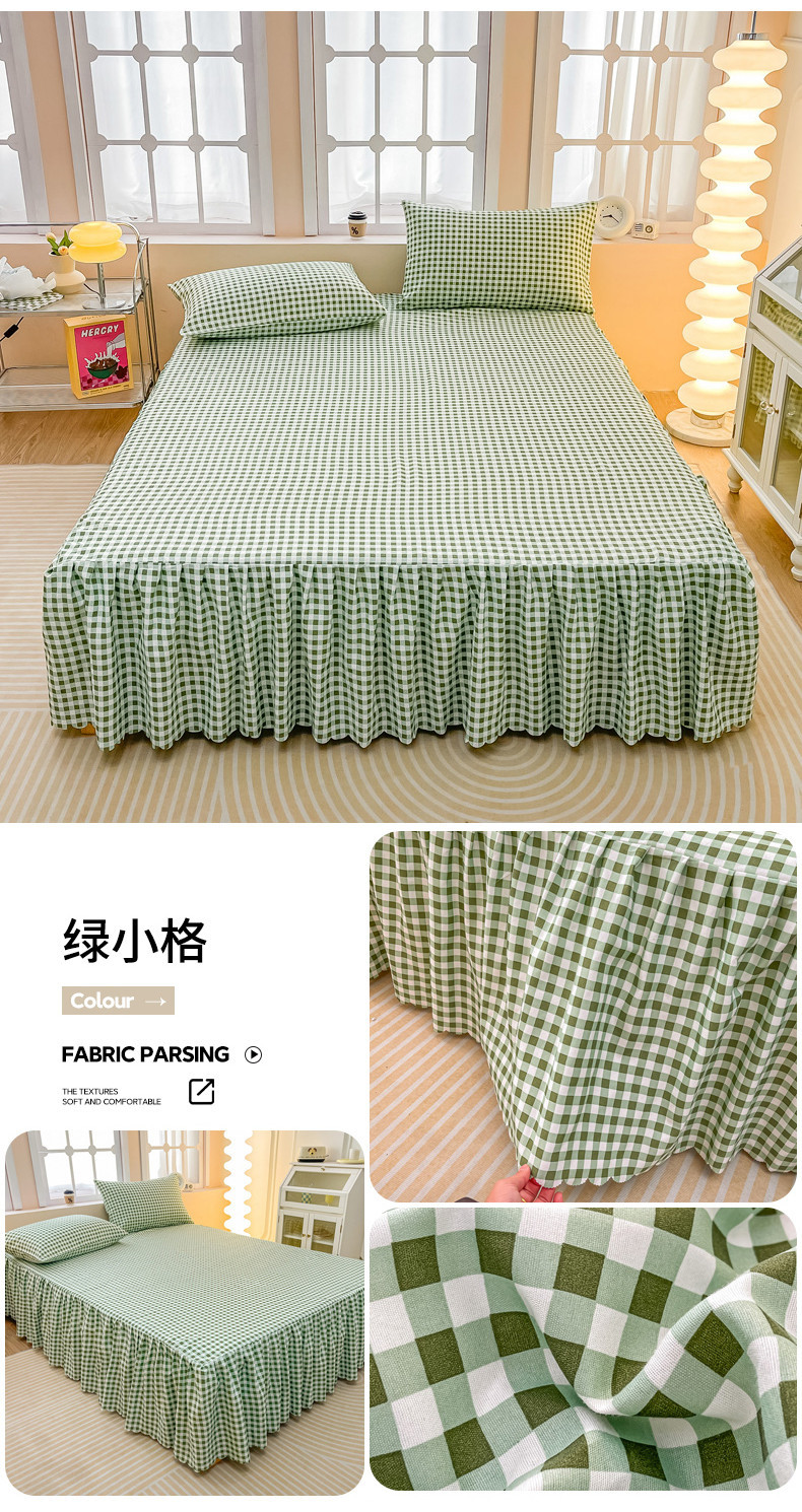 Rainbow Pattern murah cadar Bed Skirt Brushed Bed Sheet Cover Bedspread ...