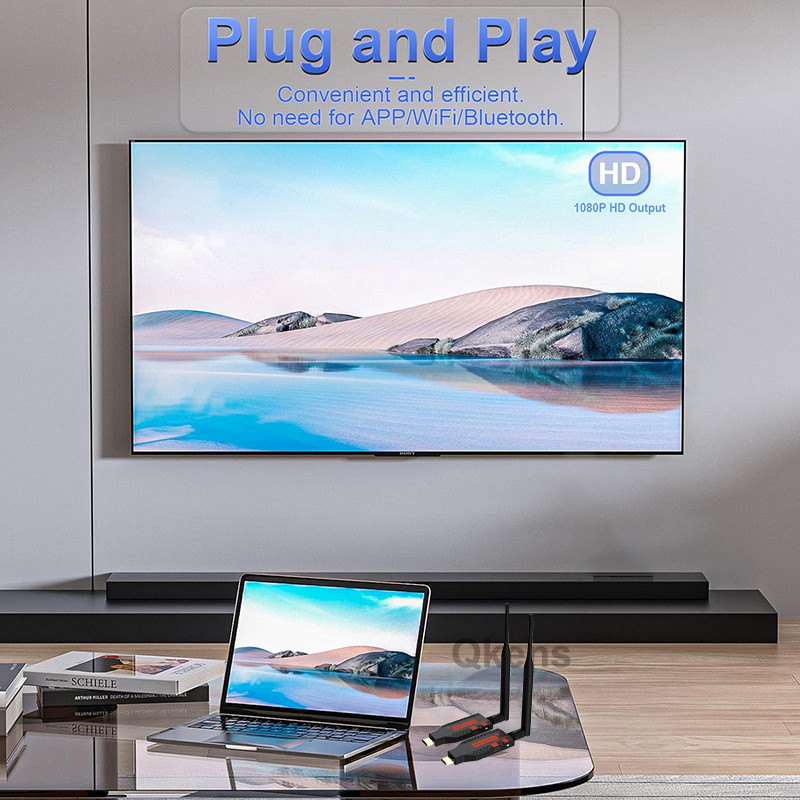 100M HDMI Wireless Extender Video Transmitter Receiver 1 To 4 Share