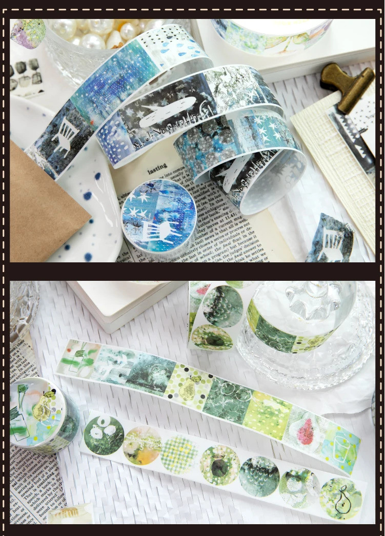 Journal GO 2.5x200cm Random Splicing Tape Sticker for Planner Collage ...