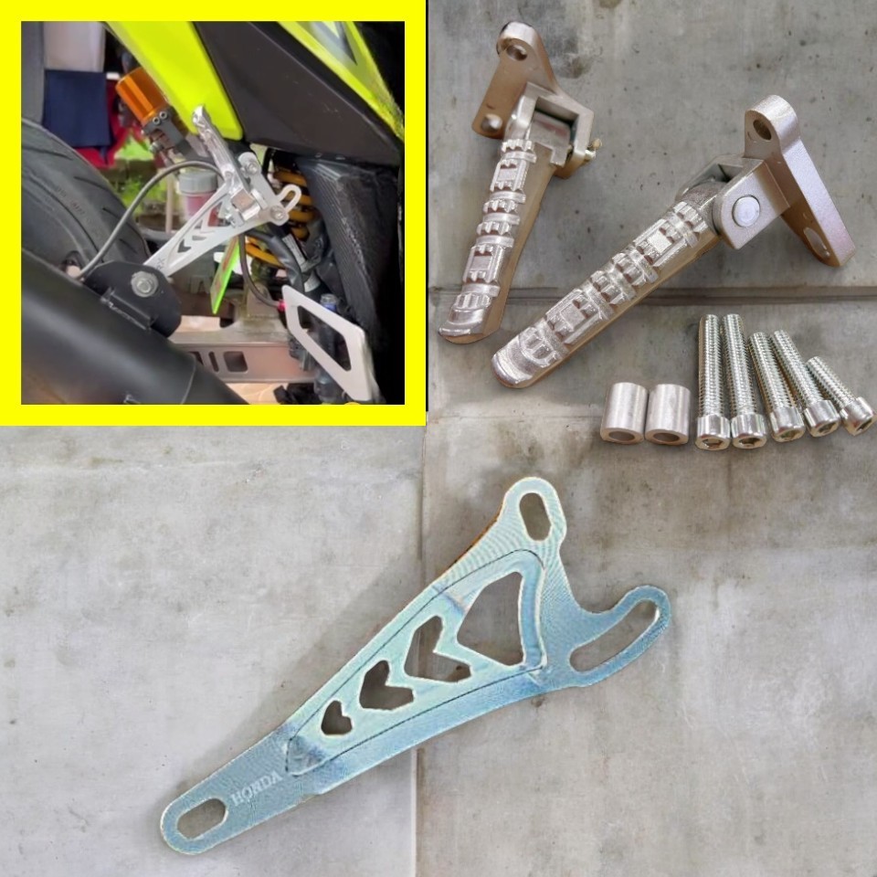 HONDA RS150 RSX150 WINNER X RACING REAR FOOTREST WITH BRACKET STAY BAR ...