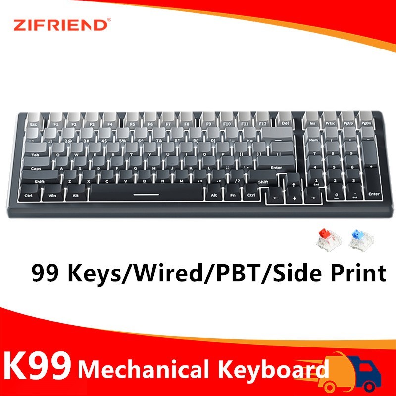 Zifriend K99 99 Keys Gradient Mechanical Keyboard Wired Hotswap Side ...