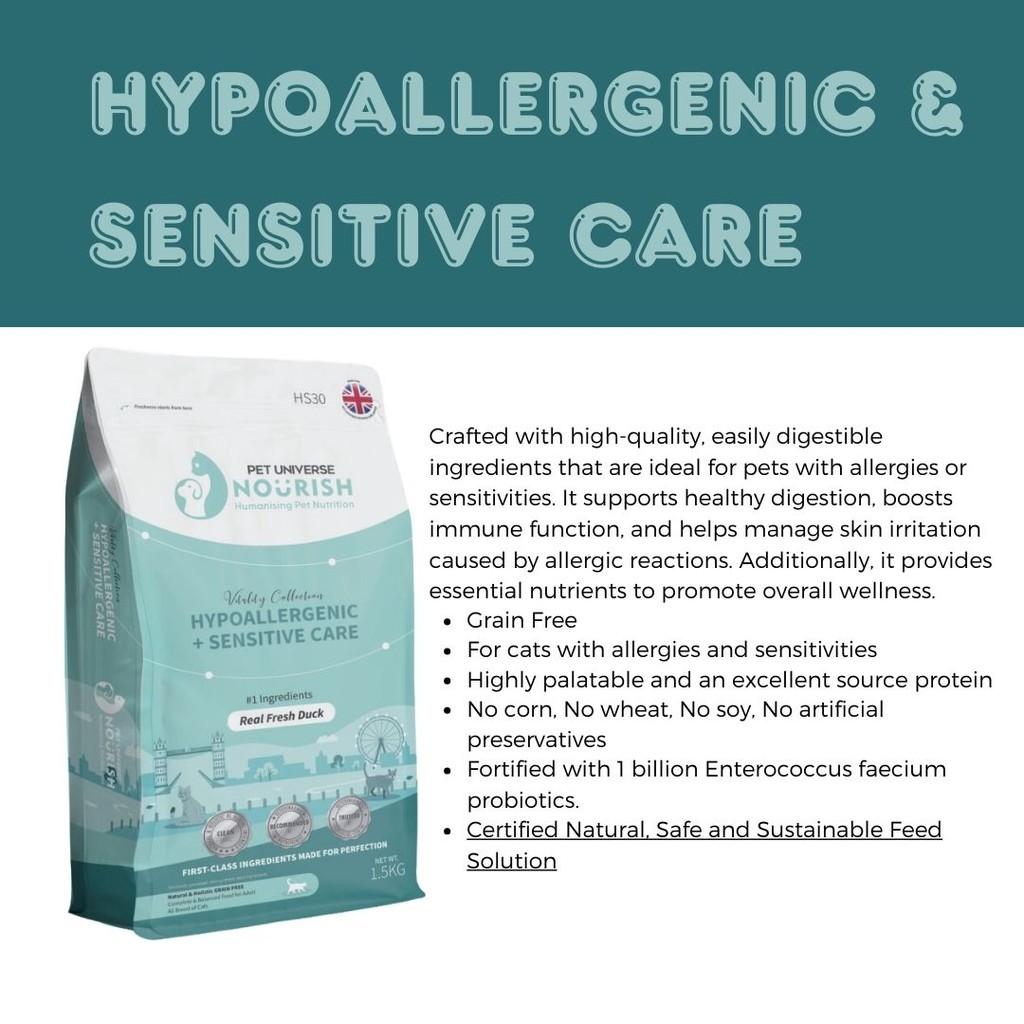 Pet Universe Nourish Cat Dry Food 1kg Vitality Collection Makanan