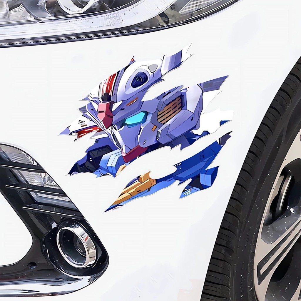 Creative Car Side Decals Babatos Window Tear Handsome Body Anime Gundam ...