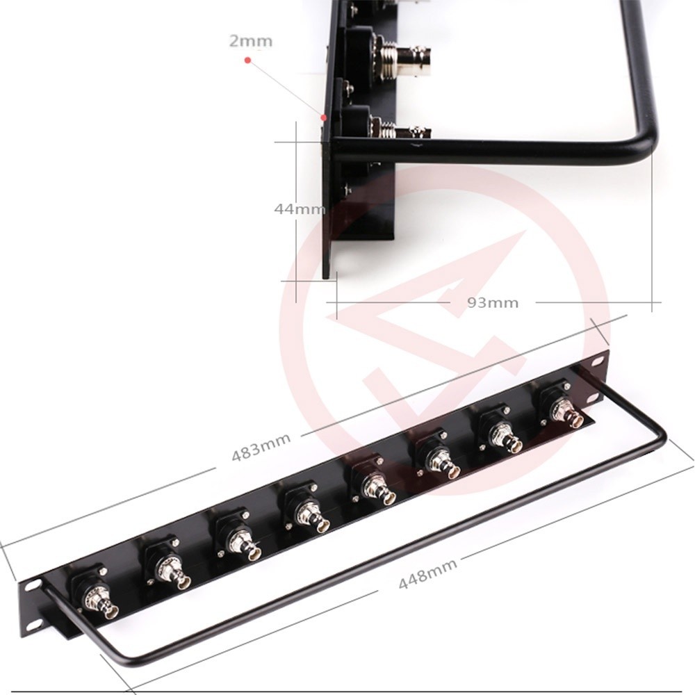 D Type 1U 2U Rack Patch Panel 3G SDI/HD SDI BNC Video Cabinet 1U ...