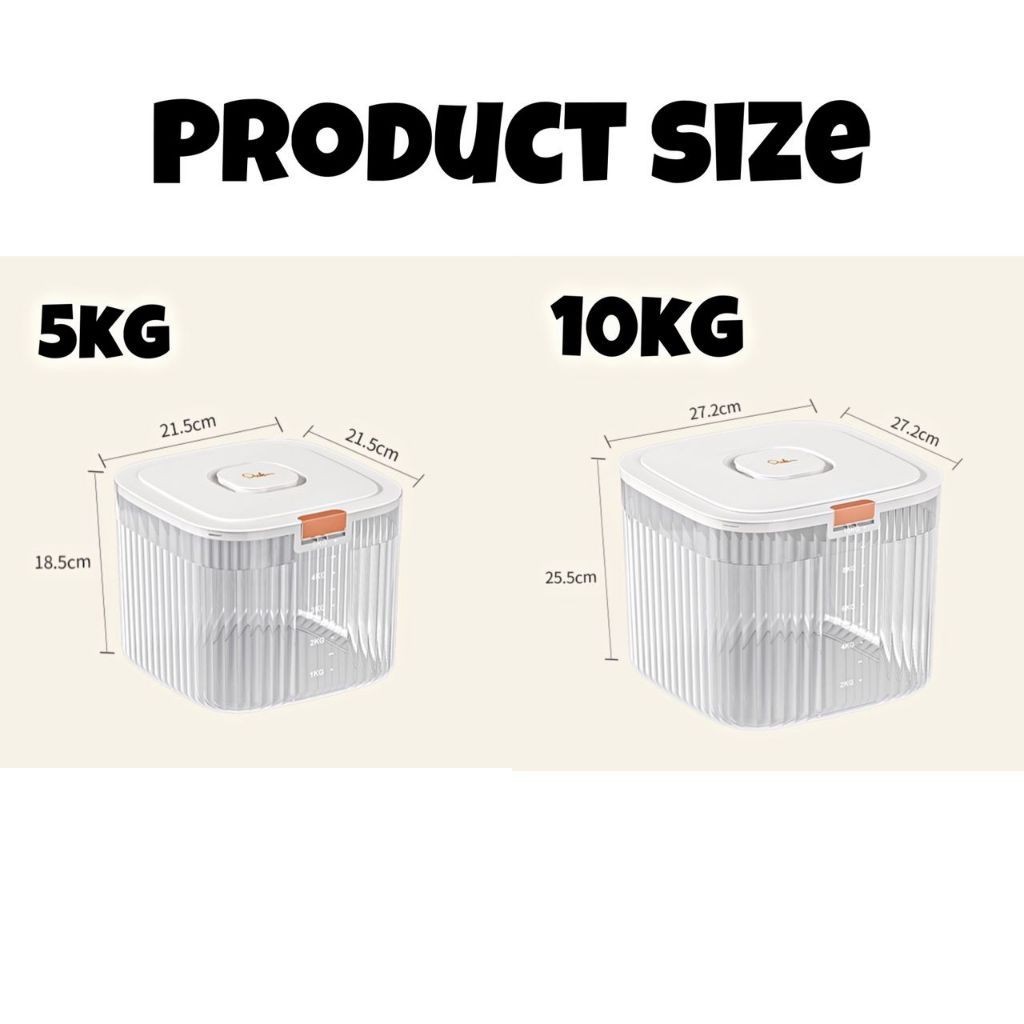 HYD Rice Box 5/10 KG Kitchen Rice Storage Box Grains Bucket Moisture ...