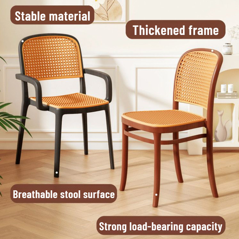 DAXINSI Plastic Ergonomic Stackable Rattan Dining Chair | Shopee Malaysia