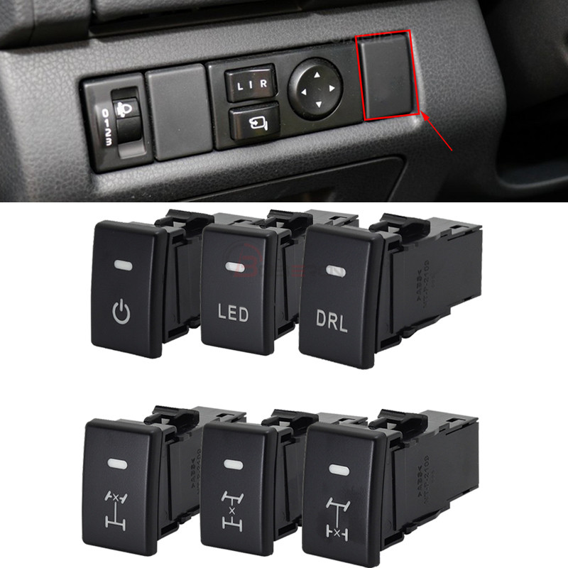 Car Switch Button Power on off LED DRL Button Front Medium Rear