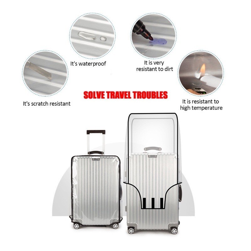 Waterproof Transparent PVC Luggage Cover Protection Cover DustProof ...