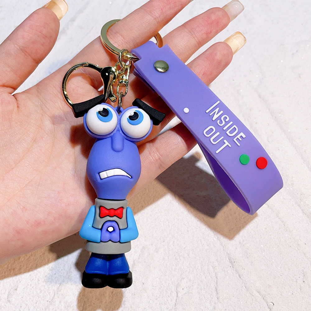 Cartoon Inside Out Keychain Charm Cosbi Disgust Keyring Anxiety Inside ...