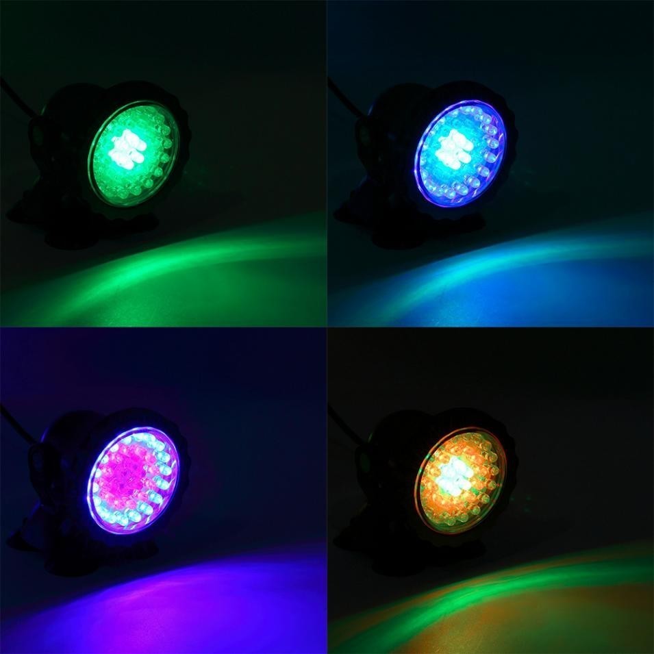 36 LED RGB Submersible Pond Spotlight Remote Control Garden Landscape ...
