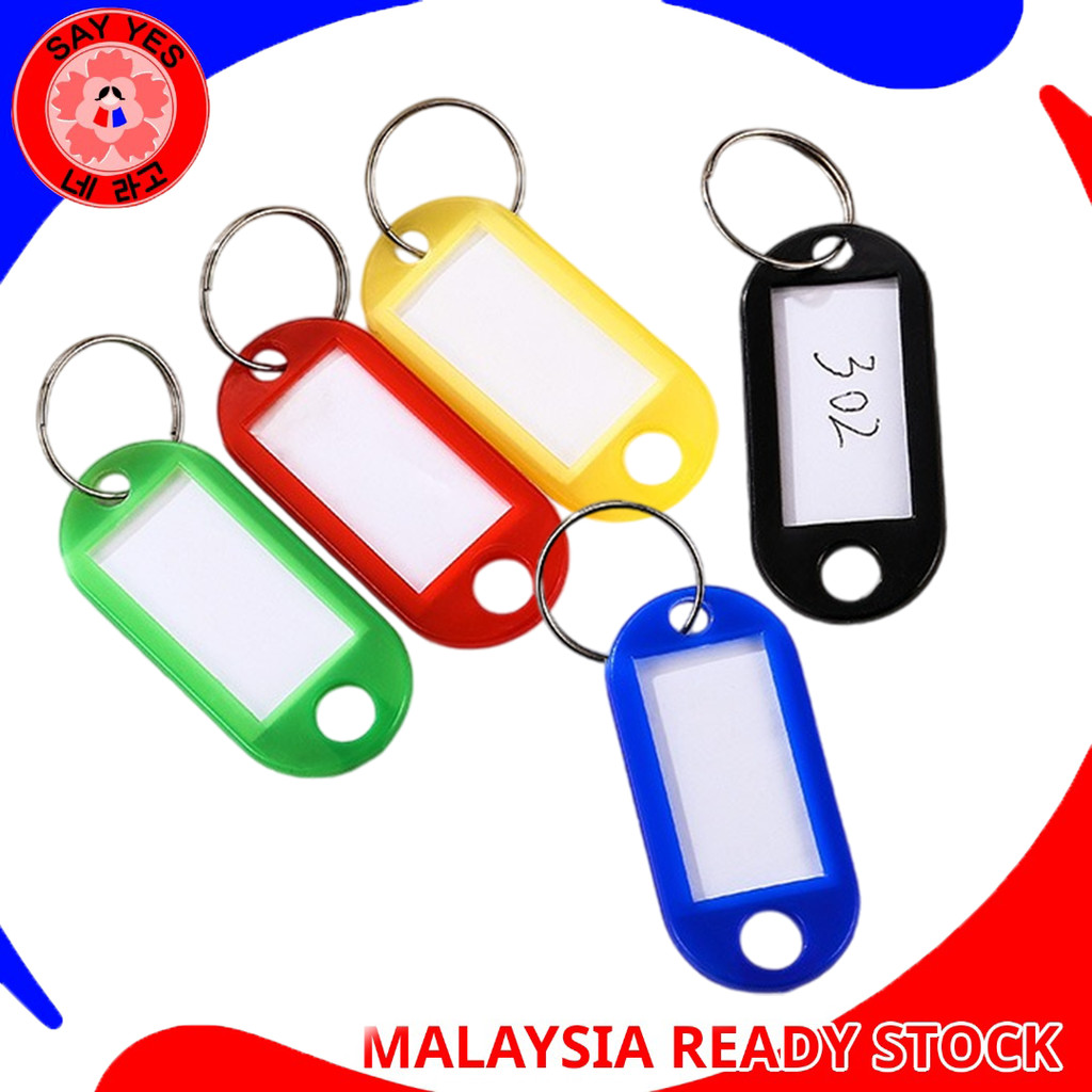 SayYes Tag Kunci Plastic Key Tags Writeable Number Pendant Hotel Label ...