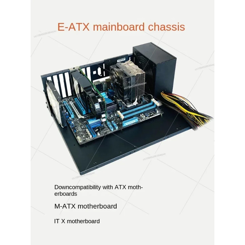 Open server chassis rack, dual EATX motherboard CPU thickened DIY bare ...