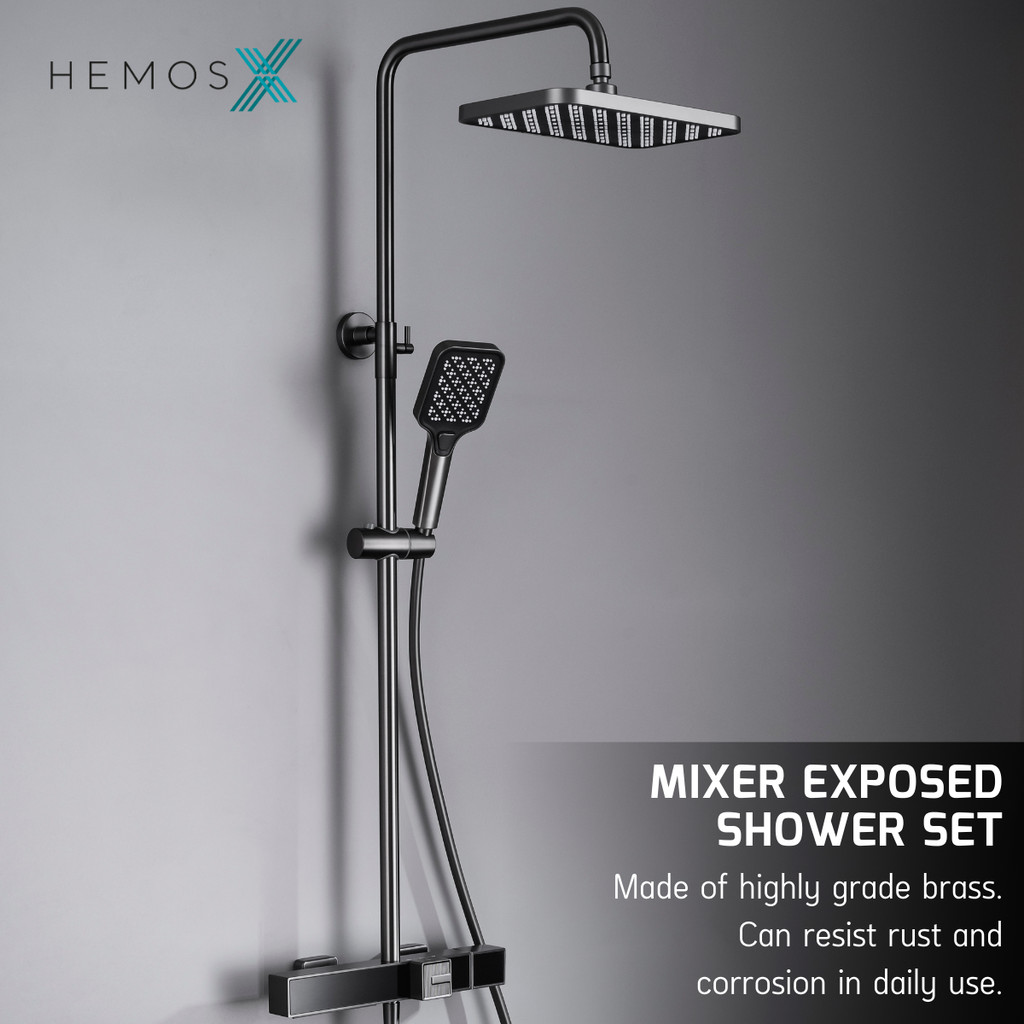 HEMOS BATHROOM FAUCET 3 MODE BRASS MIXER RAIN SHOWER SETS SET MANDIAN