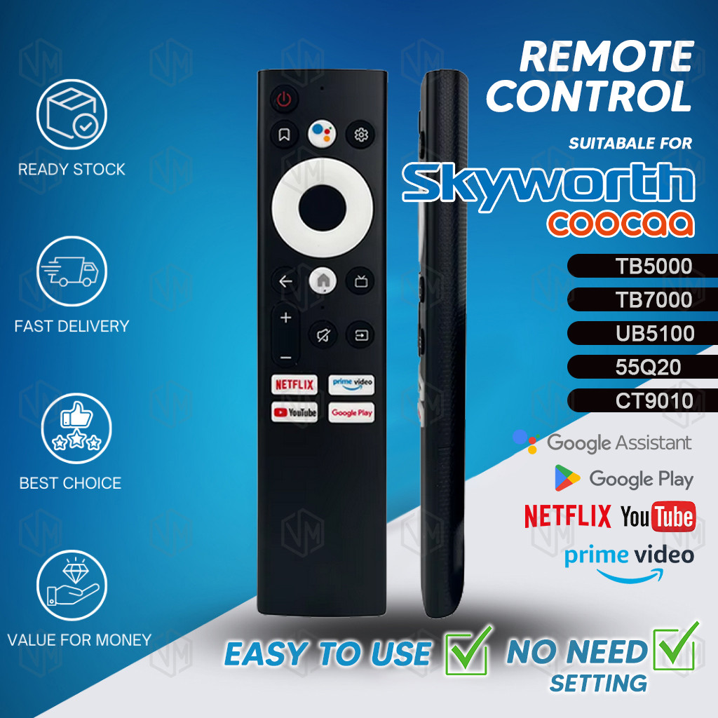 Remote TV Skyworth CooCaa Android Voice Control YouTube NETFLIX TB5000 ...