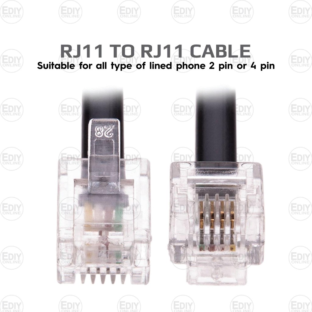 Telephone Line Pin To Pin Cable For Extension Home Cable Wire RJ11 ADSL ...