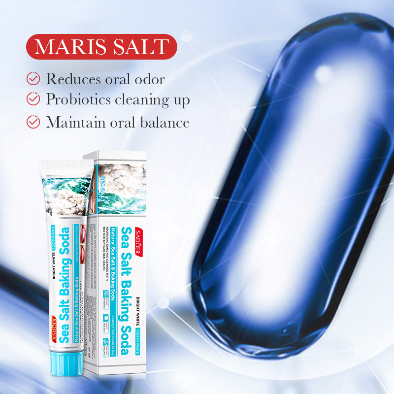 MAY SADOER Sea Salt Baking Soda Toothpaste Oral Care Fresh Breath 100g