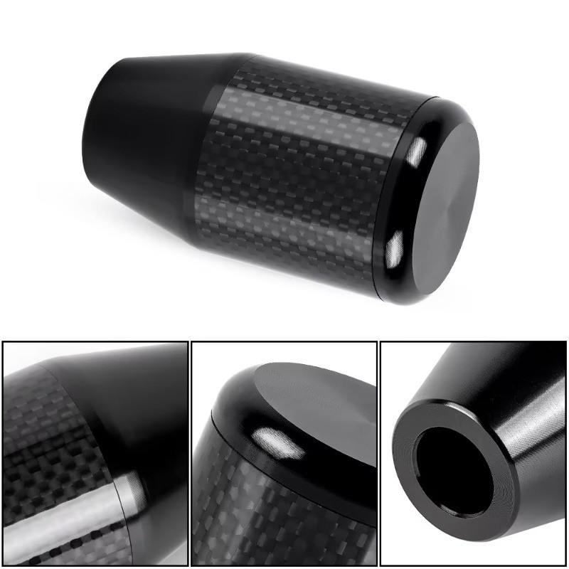 Qiilu Auto Shift Knobs, Car Modified Carbon Fiber Head Transmission Manual Knob Lever Head Wave Stick Shift Knob - View #2